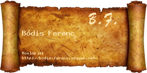 Bódis Ferenc névjegykártya