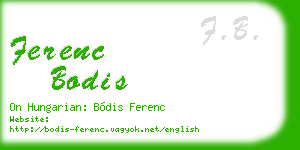 ferenc bodis business card